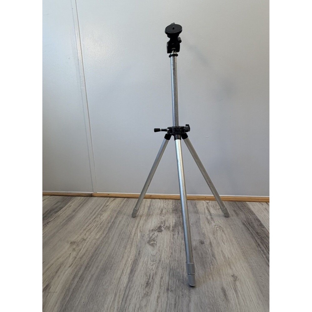 Vintage JC Penney Camera Tripod Model 624-4421 3-Section Aluminum Retro Crank